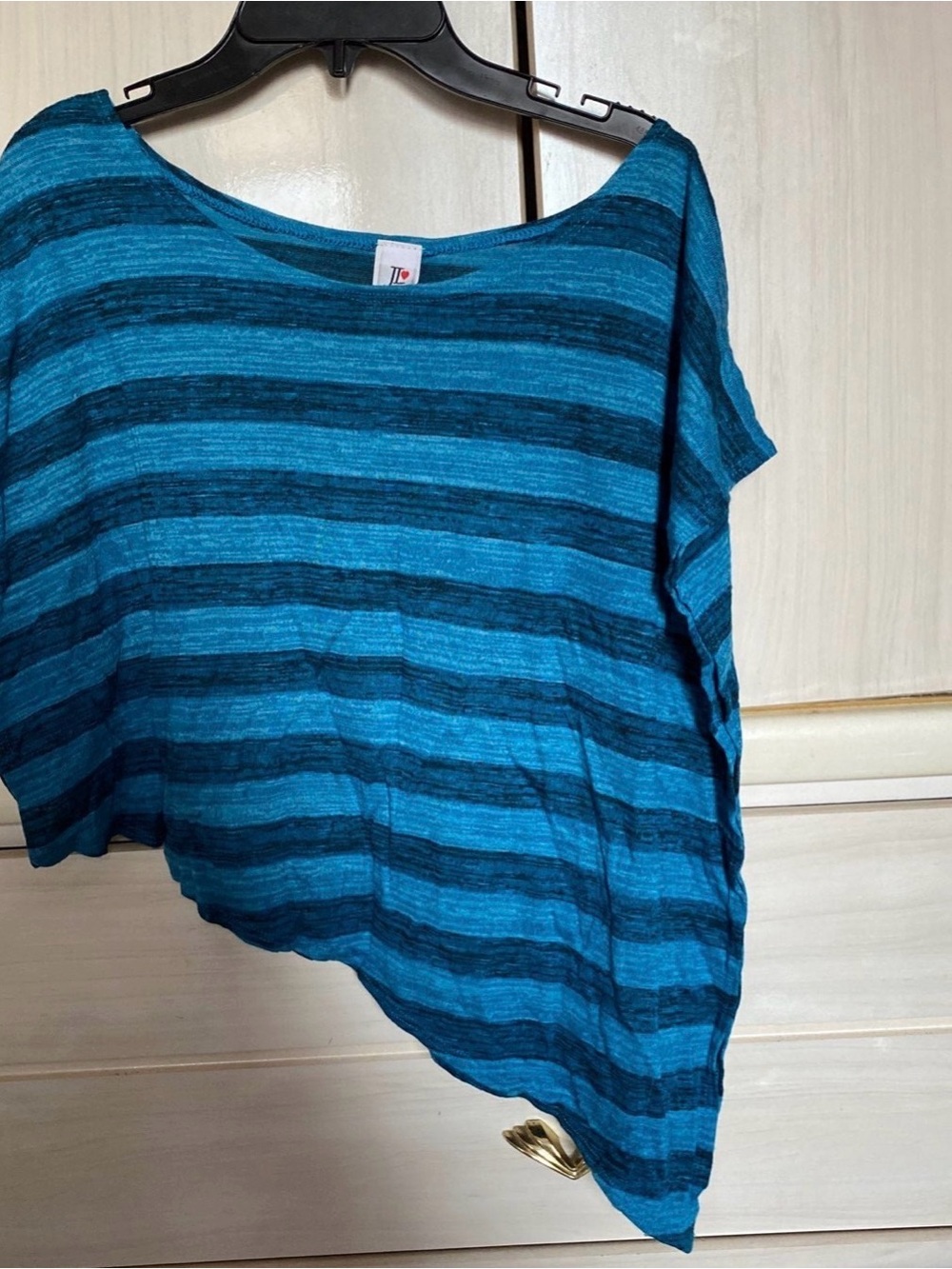 Joyce Leslie Blue Striped slanted Women's Top